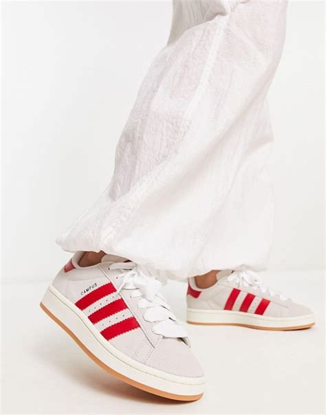 adidas campus beige met rood|adidas campus sandalen.